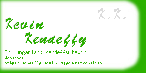 kevin kendeffy business card